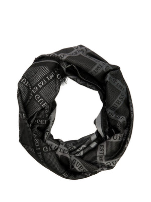 GUESS 1 USCITA Sciarpa Guess Jacquard 70x180 - Nero/Grigio