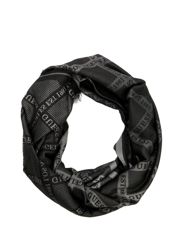 GUESS 1 USCITA Sciarpa Guess Jacquard 70x180 - Nero/Grigio