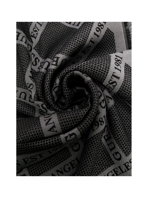 GUESS 1 USCITA Sciarpa Guess Jacquard 70x180 - Nero/Grigio