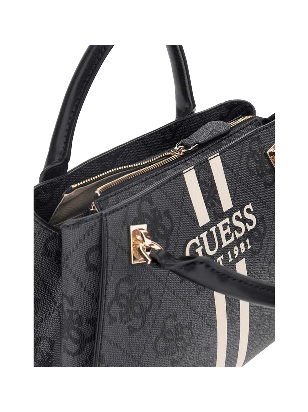 Guess Borsa a Mano Noelle Ii Luxury Satchel Donna Nero Castellese