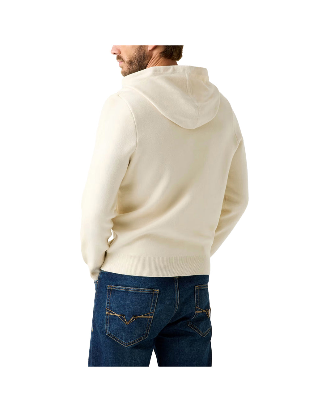 Guess Maglione Guess Con Cappuccio E Logo Joby Hoodie French - Crema