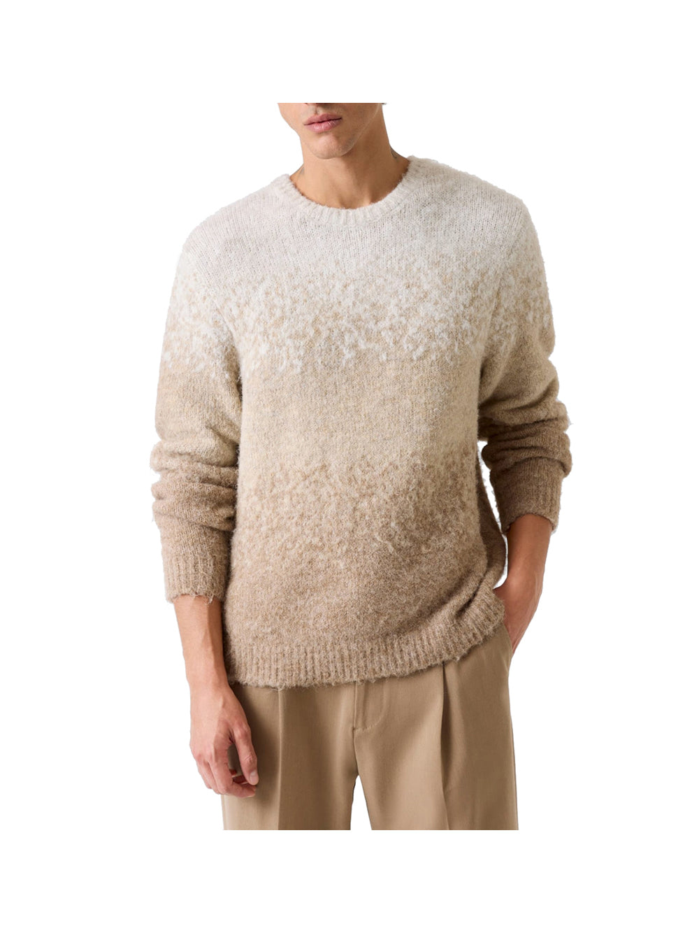 Guess Maglione Guess Ls Cn Trey Marled St - Beige