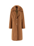 GUESS 2 USCITA Cappotto Guess Karole Fur Collar Co - Marrone