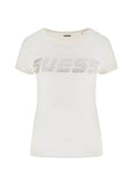 GUESS ATHLEISURE 2 USCITA T-Shirt Guess Con Logo Di Strass - Bianco
