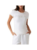 GUESS ATHLEISURE 2 USCITA T-Shirt Guess Con Logo Di Strass - Bianco