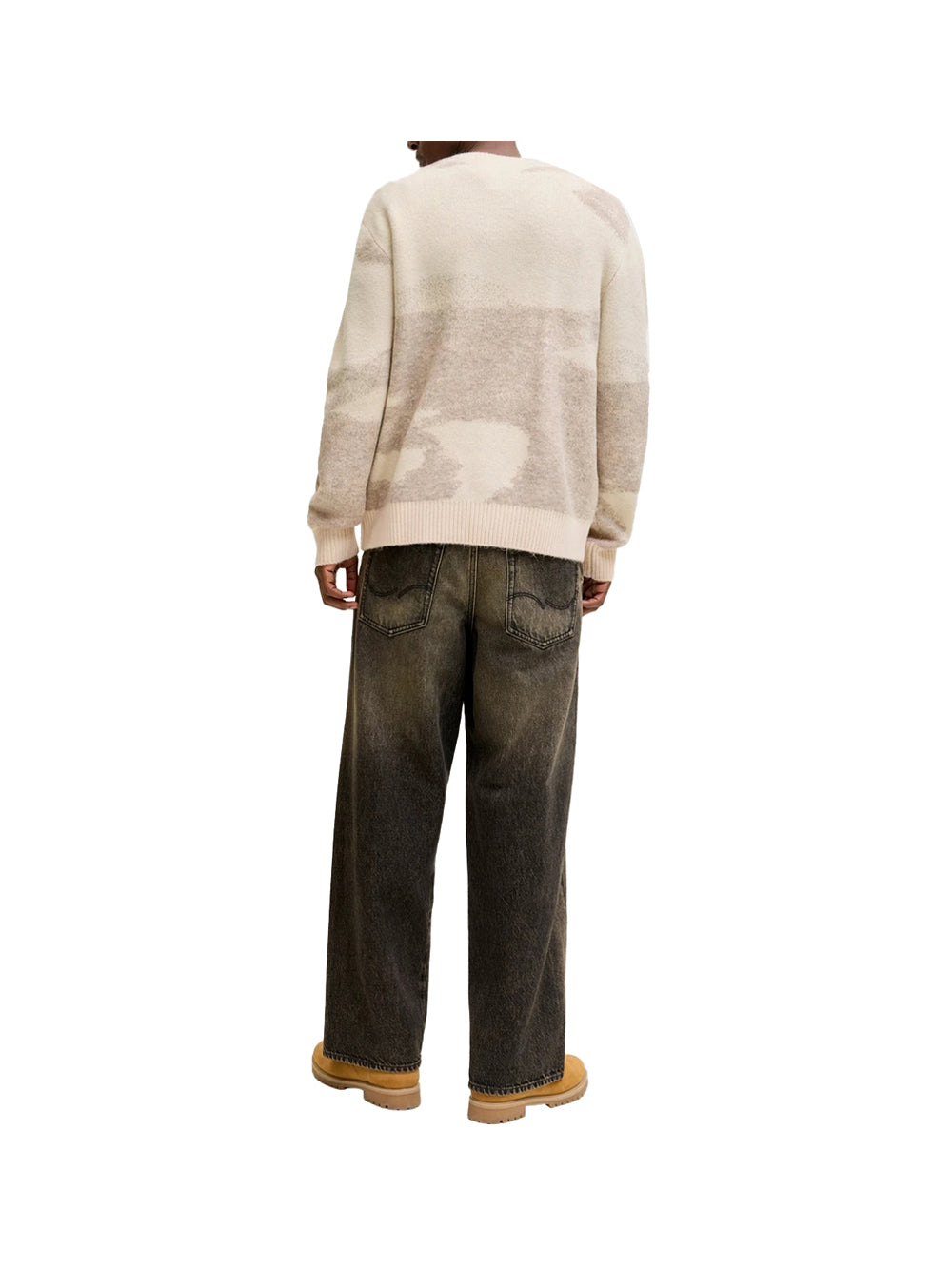 Jack&Jones Maglione Jack&Jones Jcoflare Knit Aop Crew Neck - Beige