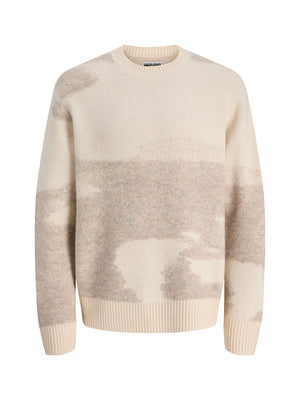 JACK&JONES MAIN 4 Maglione Jack&Jones Jcoflare Knit Aop Crew Neck - Beige