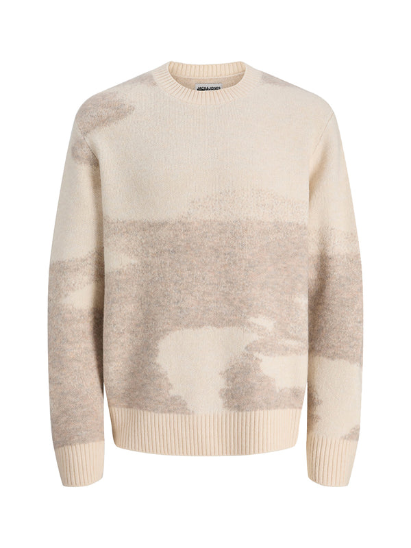 JACK&JONES MAIN 4 Maglione Jack&Jones Jcoflare Knit Aop Crew Neck - Beige