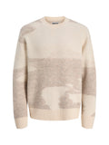 JACK&JONES MAIN 4 Maglione Jack&Jones Jcoflare Knit Aop Crew Neck - Beige