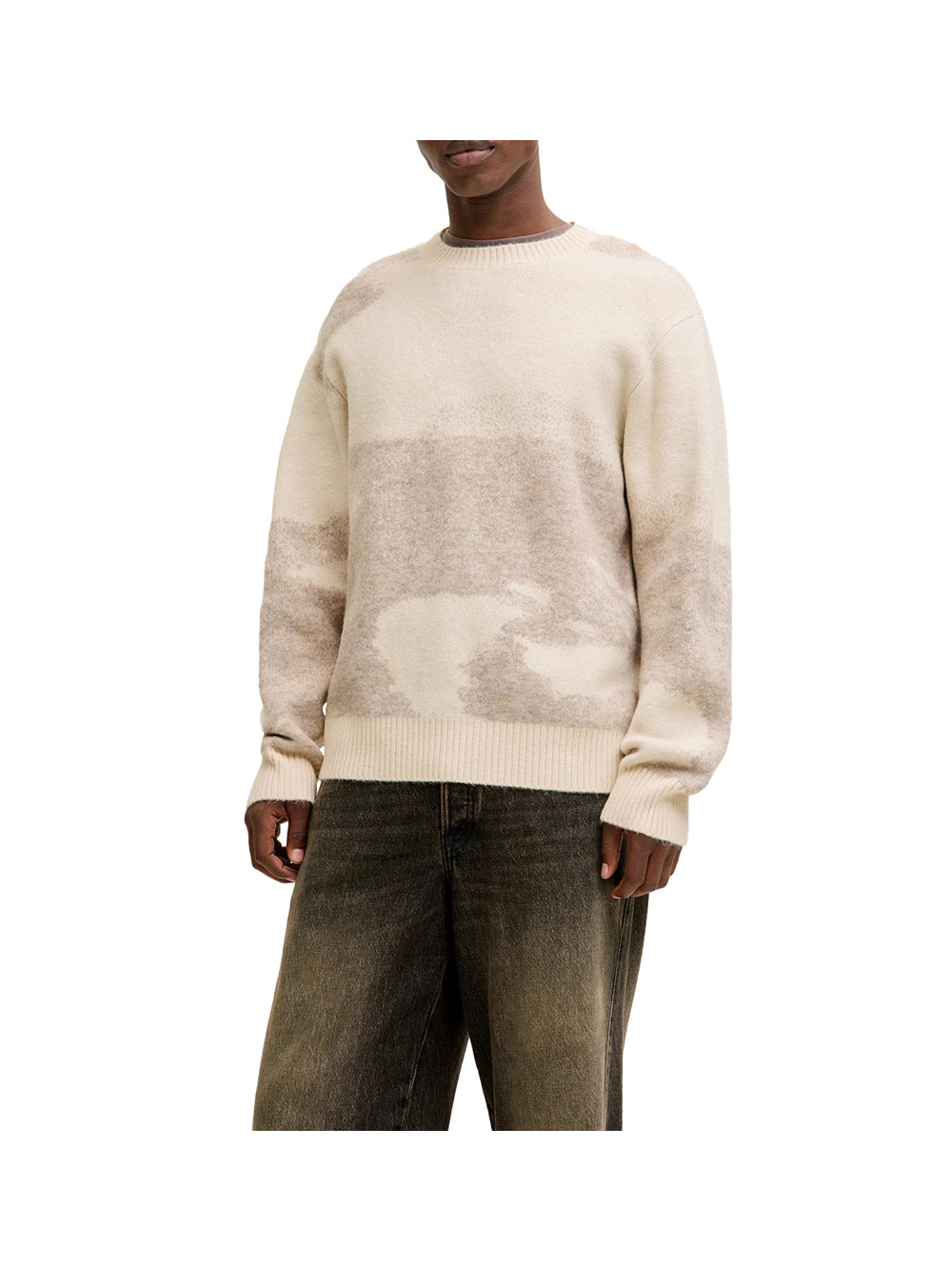 Jack&Jones Maglione Jack&Jones Jcoflare Knit Aop Crew Neck - Beige