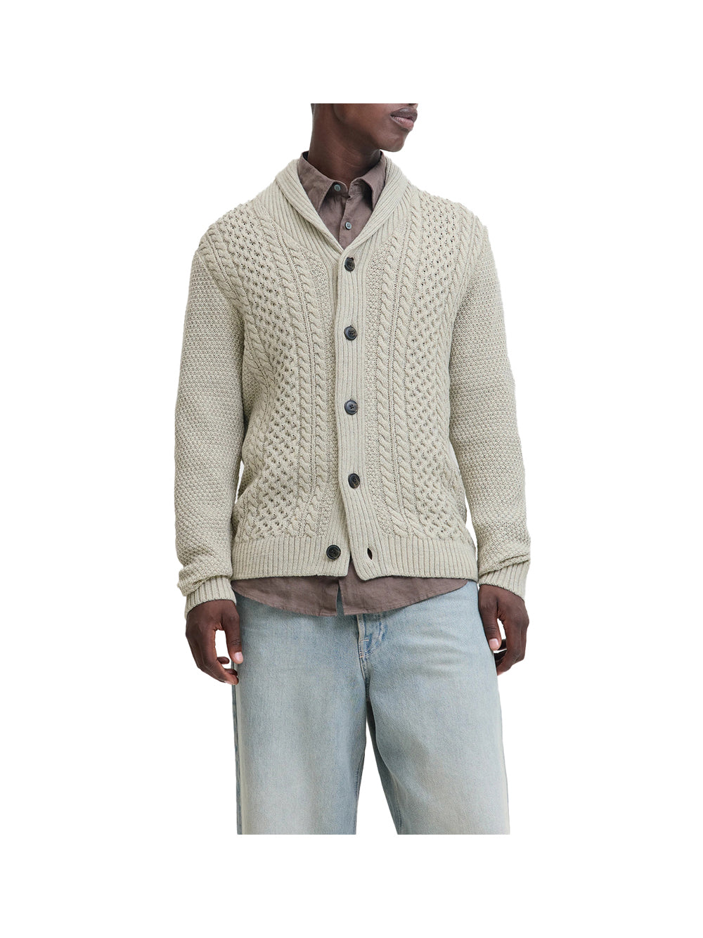JACK&JONES PRE Cardigan Jack&Jones Jjpaul Knit - Bianco