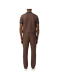 LACOSTE Lacoste Pantaloni della tuta in con monogramma Paris Marrone