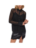 LIU.JO BLACK Camicia Liu Jo In Tulle Con Strass - Nero