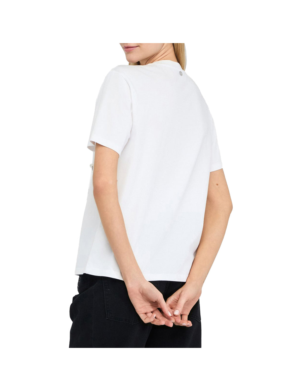 LIU.JO BLACK T-Shirt Liu Jo Con Perle E Strass - Bianco