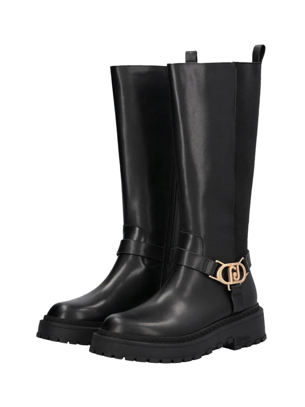 LIUJO CALZ. DRESS 2USCITA Stivali Alti Rumi 39 Liu Jo In Pelle - Nero