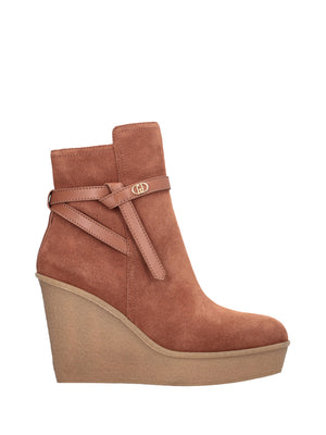 LIUJO CALZ. DRESS 2USCITA Stivaletti Rania 04 Liu Jo In Suede Con Zeppa - Beige