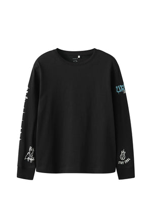 NAME IT Maglia Nkmlatimer ls Nreg Top Bambino - Nero