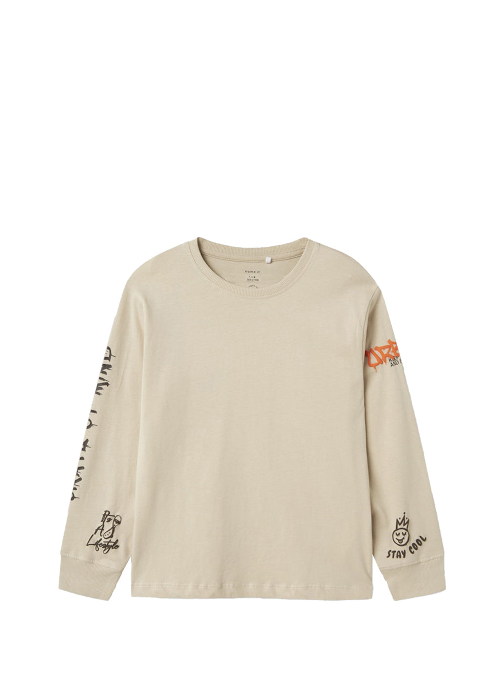 NAME IT T-Shirt Nkmlatimer ls Nreg Top Bambino - Beige
