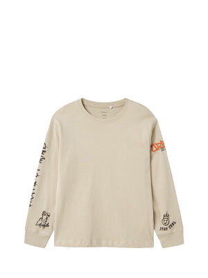 NAME IT T-Shirt Nkmlatimer ls Nreg Top Bambino - Beige