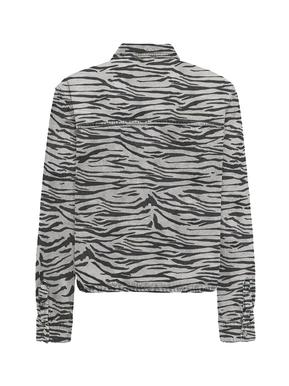 ONLY STOCK Camicia Only Onlcassie Ls Zebra - Bianco/Nero