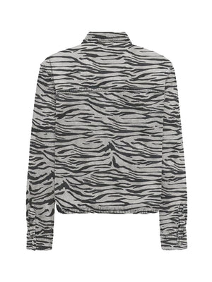 ONLY STOCK Camicia Only Onlcassie Ls Zebra - Bianco/Nero