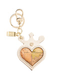 PRIMA CLASSE FLASH Alviero Martini Portachiavi Cuore in pelle laminata Oro Chiaro