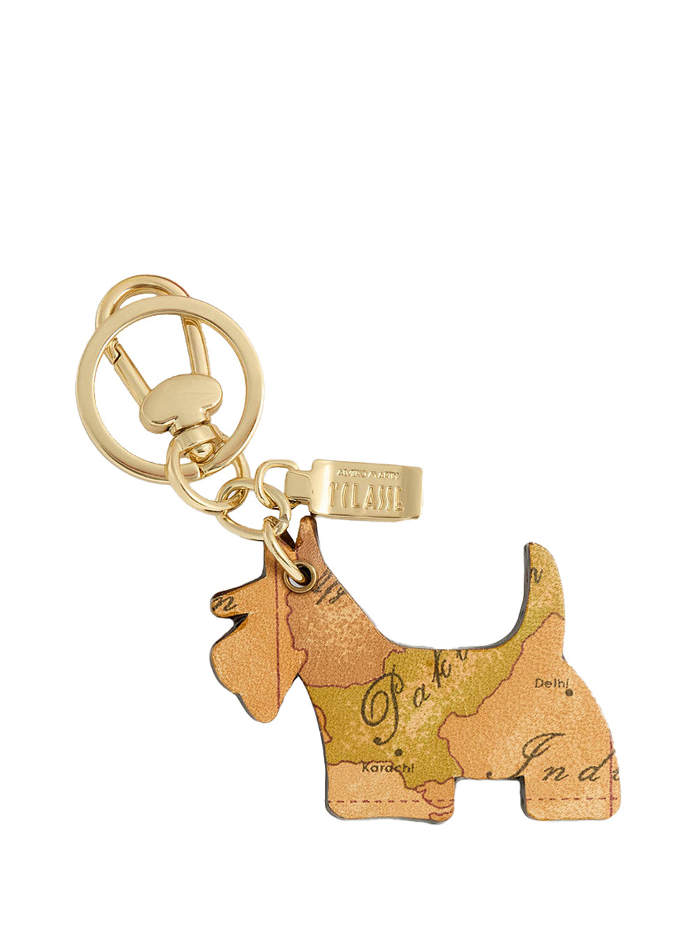 PRIMA CLASSE FLASH Alviero Martini Portachiavi Scottish Terrier in pelle Taupe