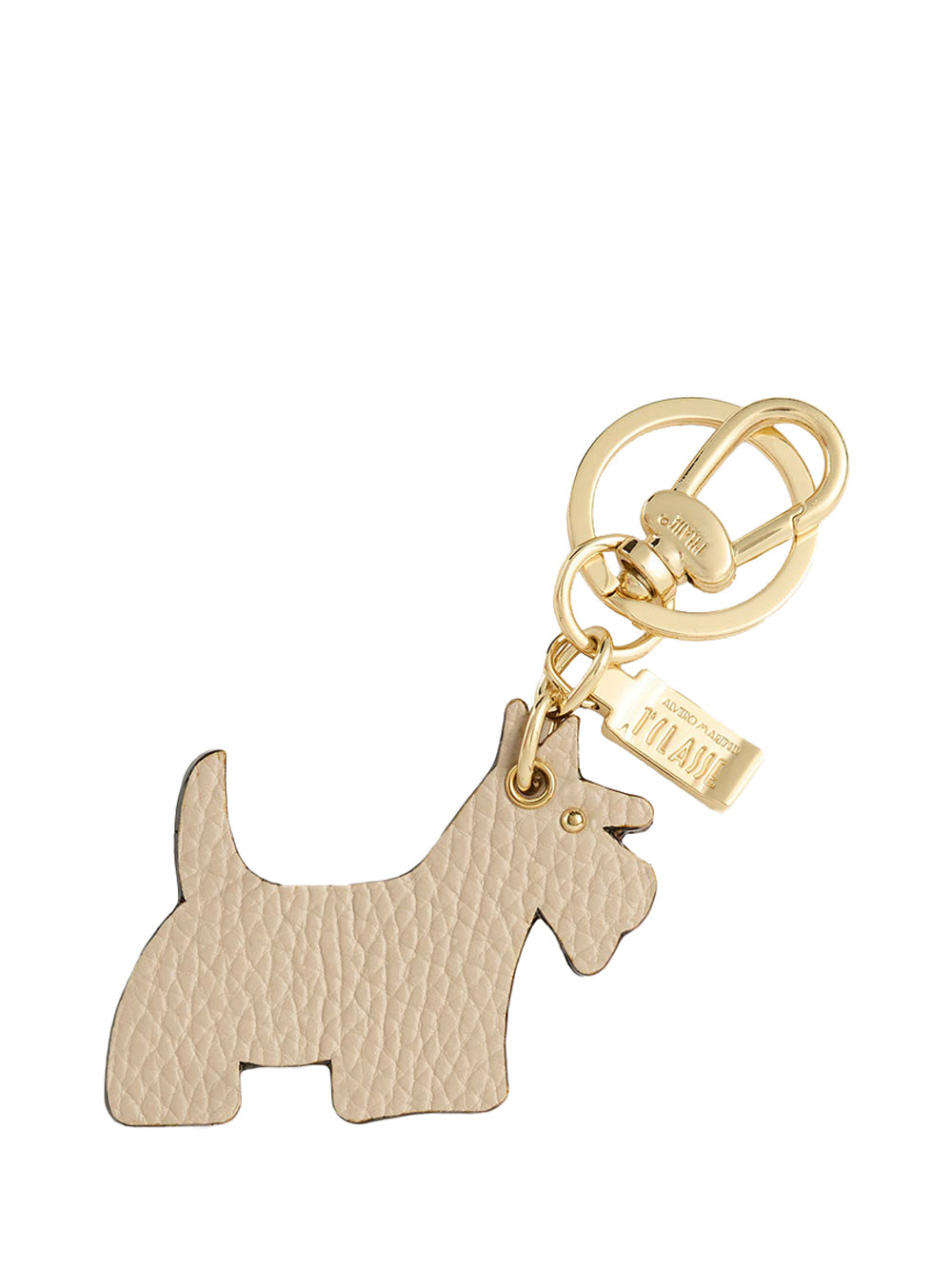 PRIMA CLASSE FLASH Alviero Martini Portachiavi Scottish Terrier in pelle Taupe