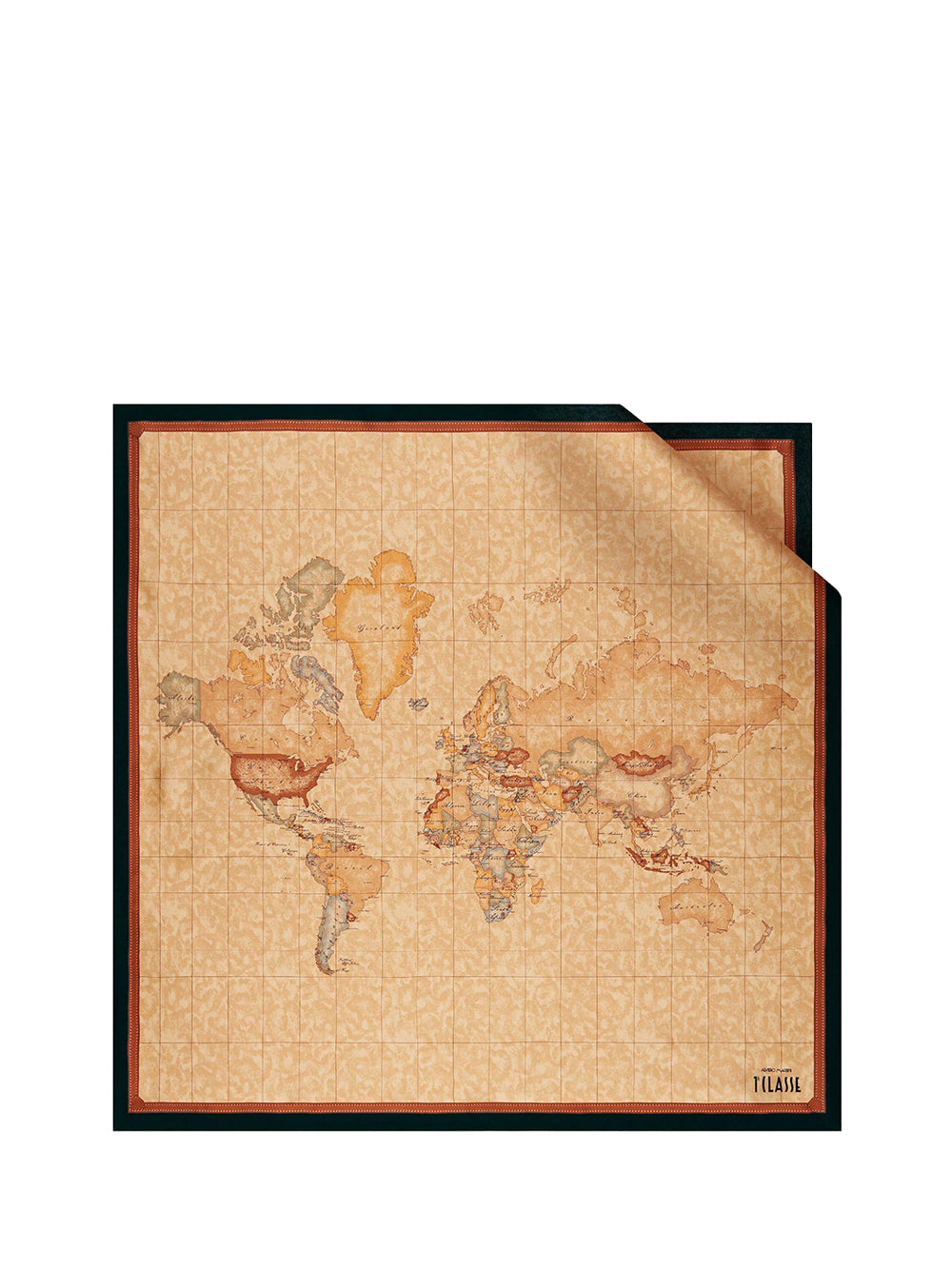 PRIMA CLASSE SETA Alverio Martini Foulard Geo Classic in seta 90x90 Nero