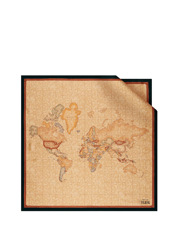 PRIMA CLASSE SETA Alverio Martini Foulard Geo Classic in seta 90x90 Nero