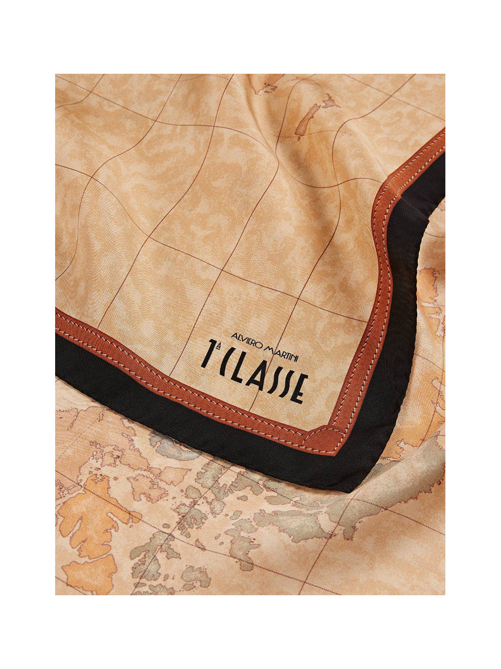 PRIMA CLASSE SETA Alverio Martini Foulard Geo Classic in seta 90x90 Nero