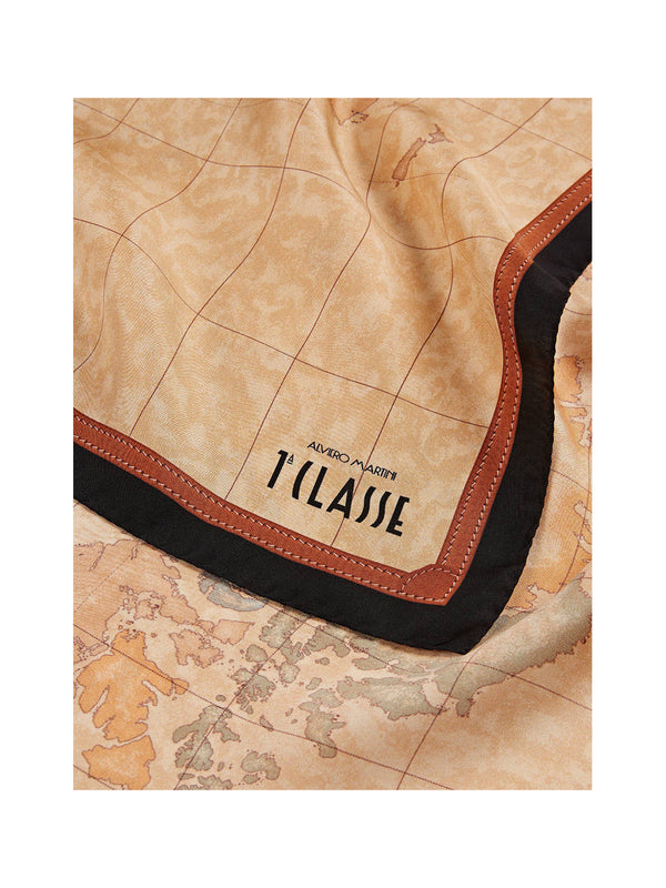 PRIMA CLASSE SETA Alverio Martini Foulard Geo Classic in seta 90x90 Nero