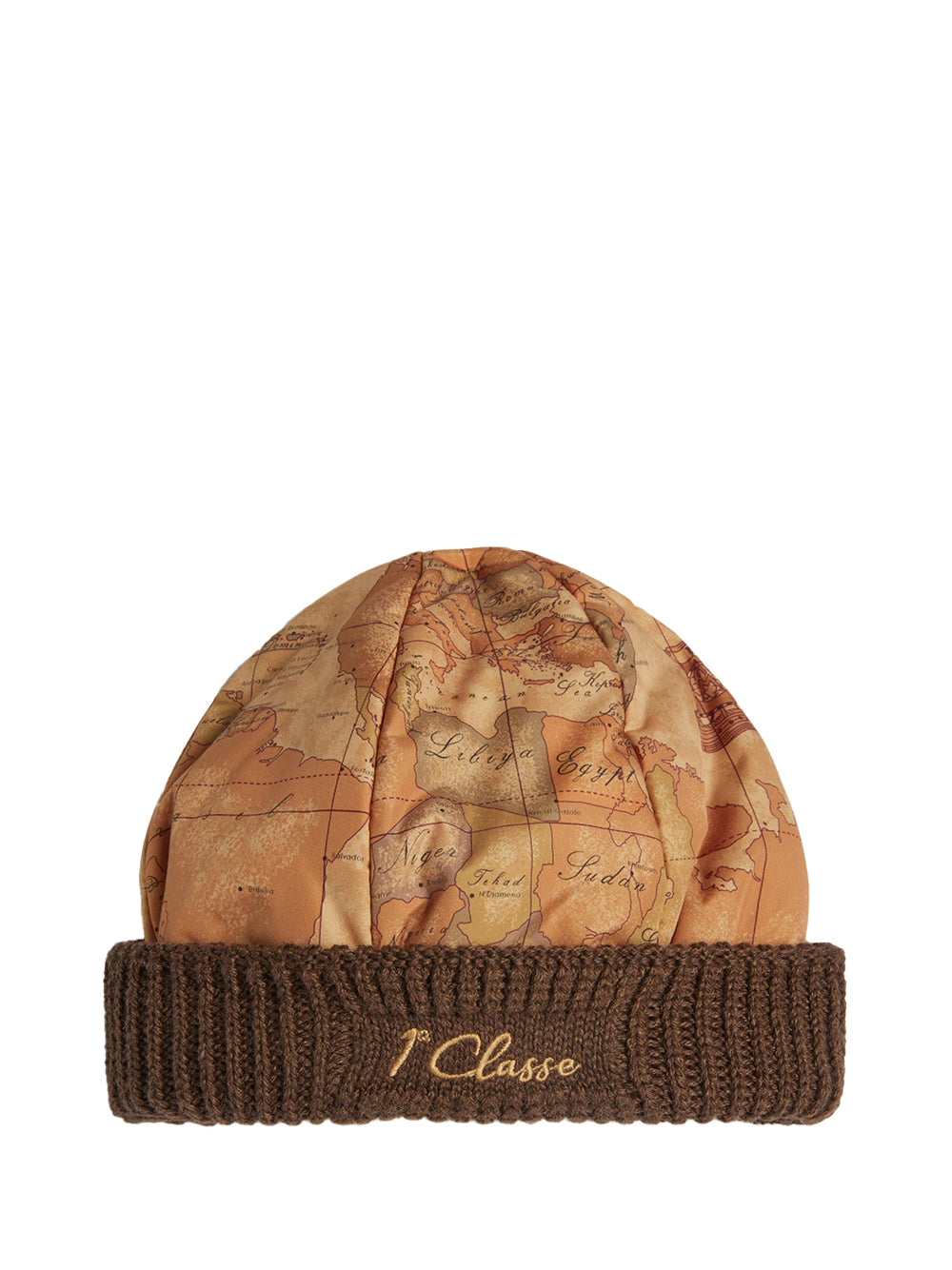 PRIMA CLASSE SETA Alviero Martini Cuffia in nylon Geo Classic con risvolto Castagna