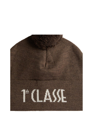 PRIMA CLASSE SETA Alviero Martini Cappellino con pom-pon in misto lana Fango