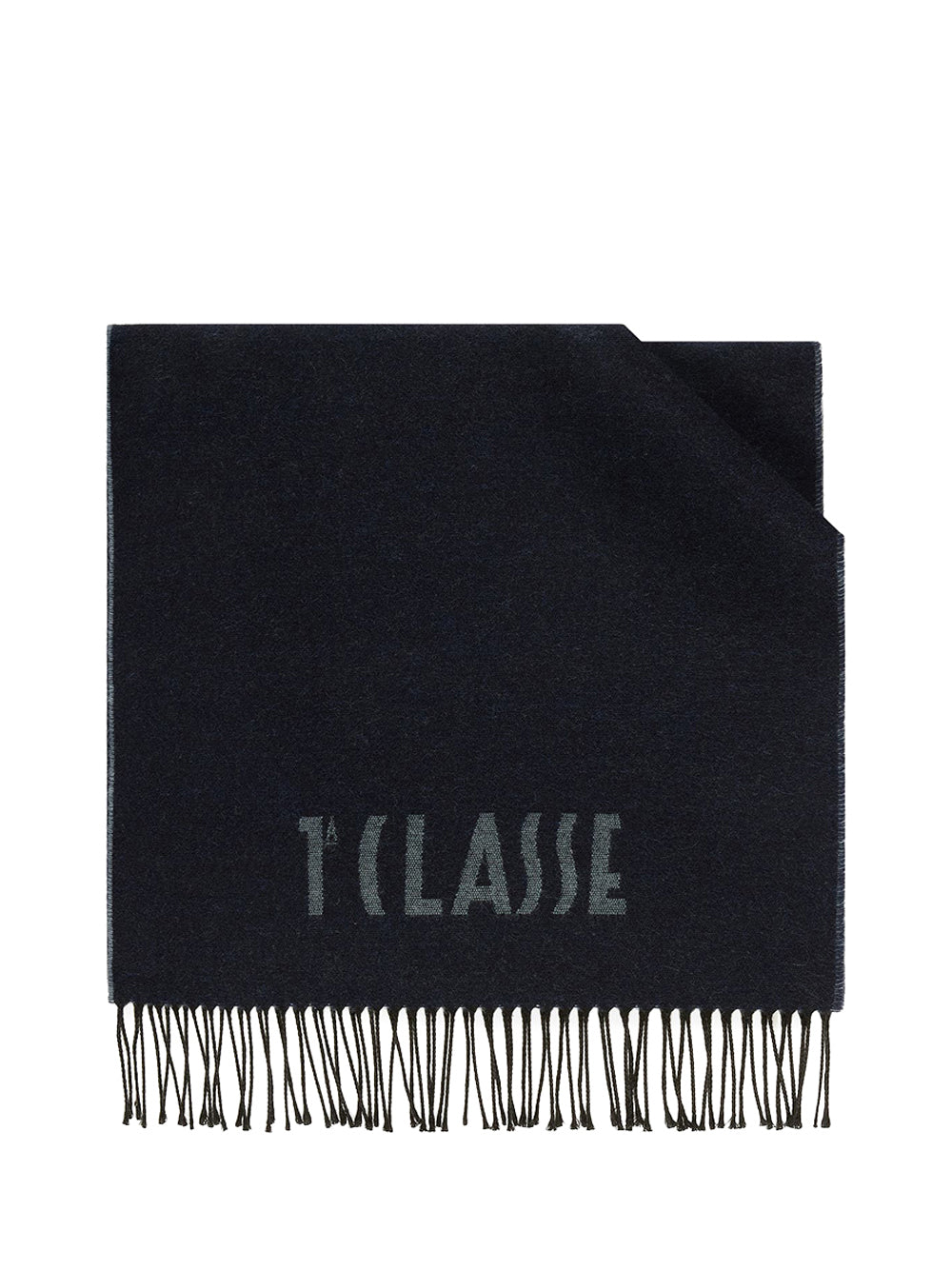 PRIMA CLASSE SETA Sciarpa con Logo piccolo 40x170 Blu Tirreno