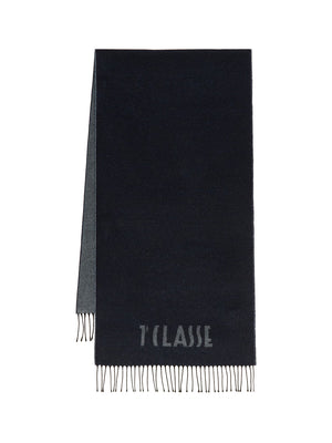 PRIMA CLASSE SETA Sciarpa con Logo piccolo 40x170 Blu Tirreno