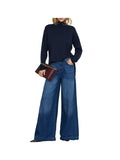 RELISH Relish Jeans LINDA_221 vita media 5 tasche super wild fit denim blue