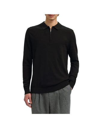 SELECTED STC Polo Slhberg ls Half Zip Selected - Nero