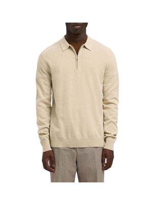 SELECTED STC Polo Slhberg ls Half Zip Selected - Beige