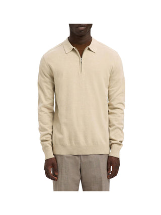 SELECTED STC Polo Slhberg ls Half Zip Selected - Beige
