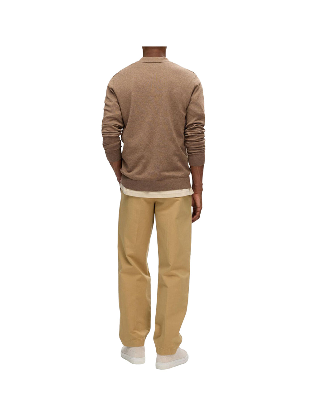 SELECTED STC Polo Slhberg ls Half Zip Selected - Marrone