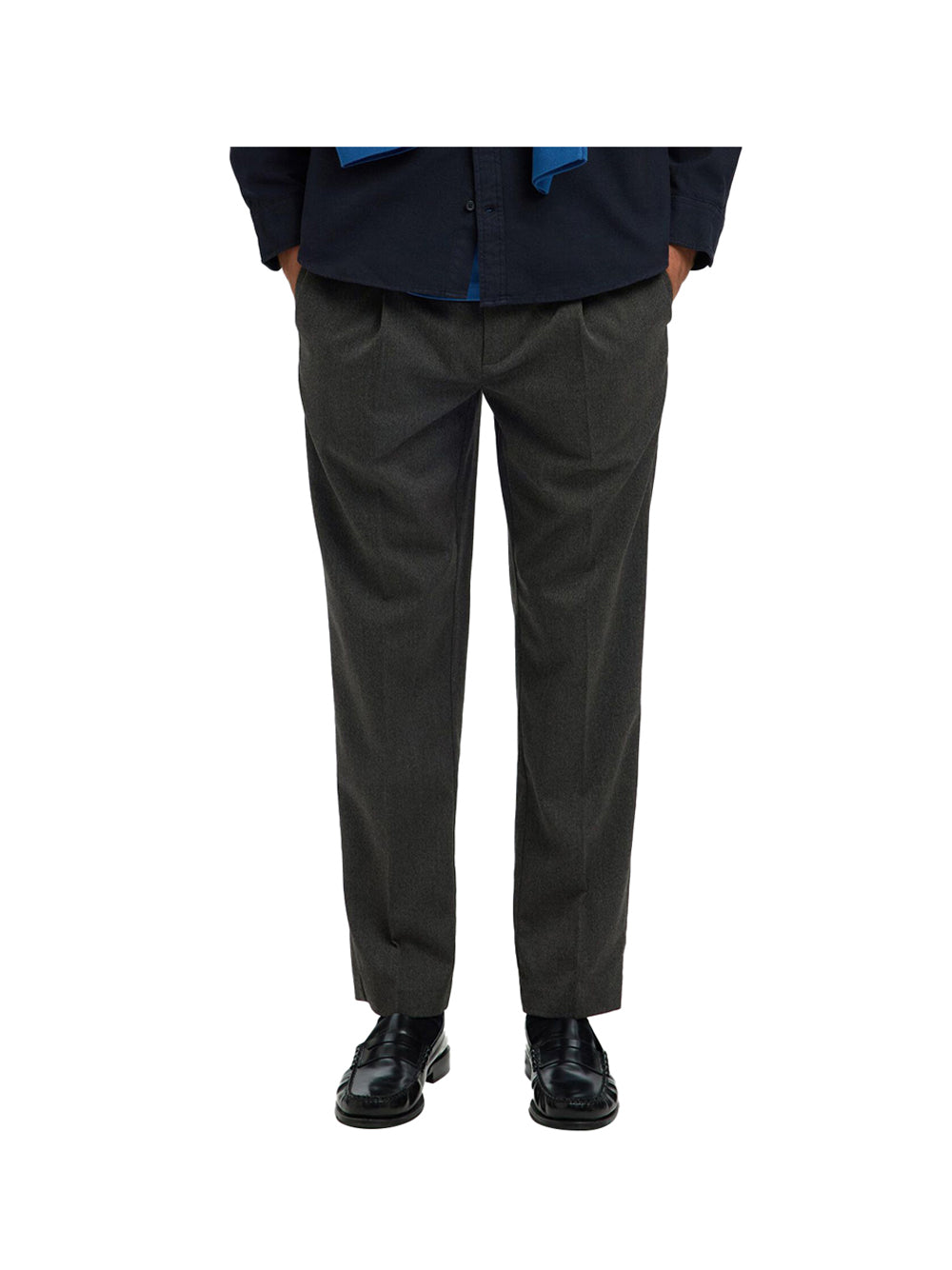 SELECTED STC Pantalone Slh190-reg Tapered Selected - Grigio Scuro