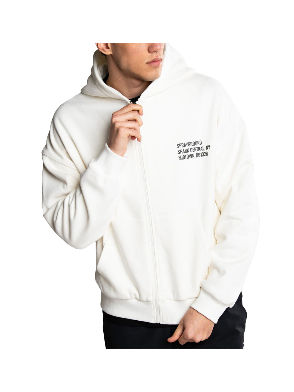 SPRAYGROUND Felpa Sprayground Shark Central Perfect Full Zip - Ivory