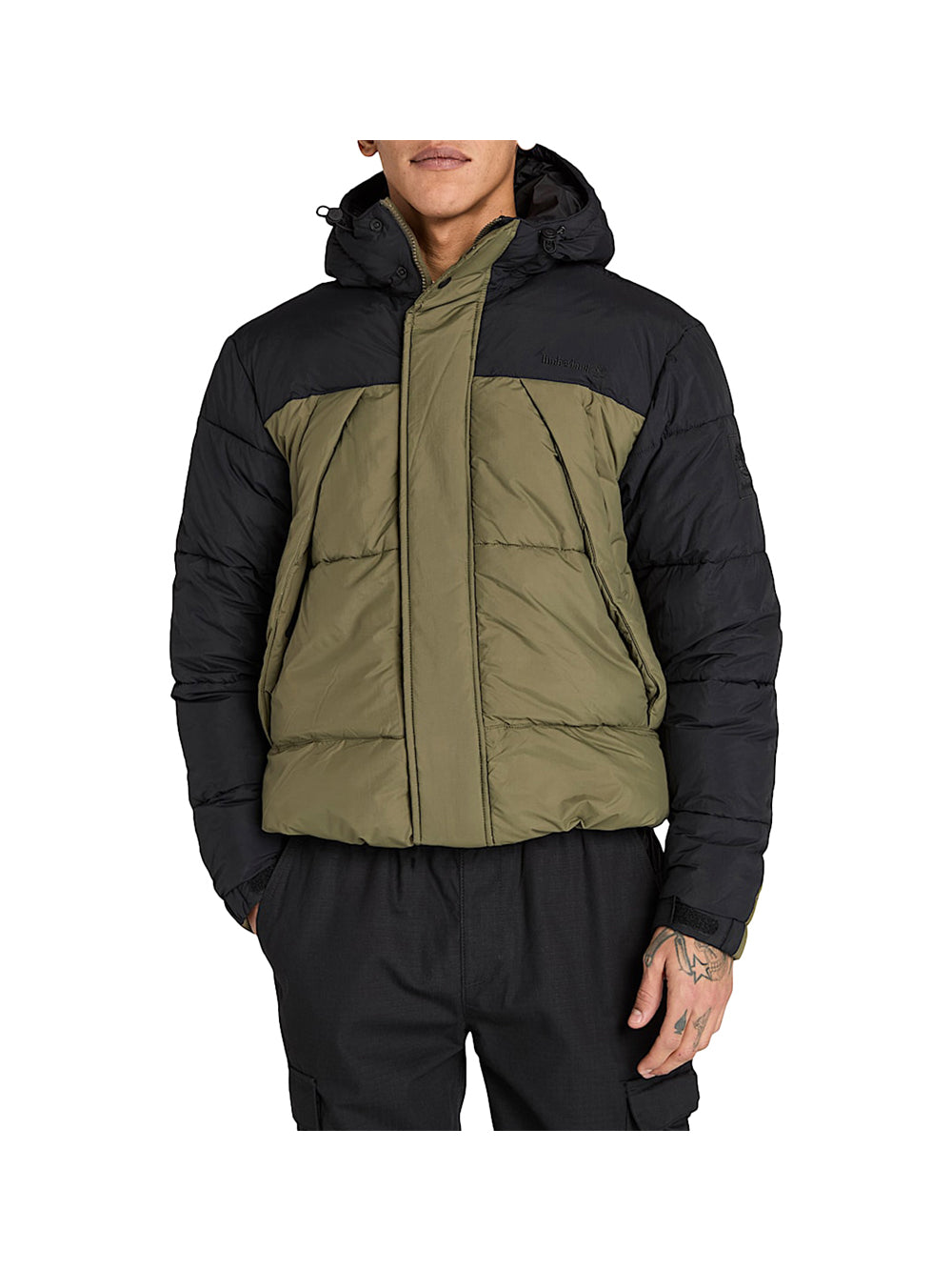 Timberland Piumino Timberland Idrorepellente Resistente da Uomo in nero/verde scuro