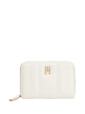 TOMMY HILFIGER 1USCITA Portafoglio Trapuntato Con Zip e Monogramma - Bianco