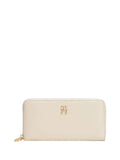 TOMMY HILFIGER 1USCITA Portafoglio Con Cerniera E Placca Monogramma - Beige