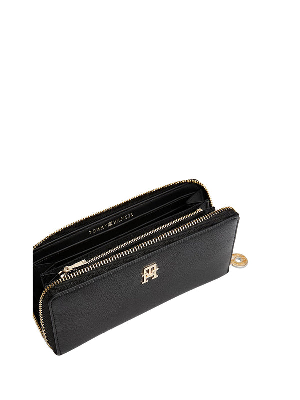 TOMMY HILFIGER 1USCITA Portafoglio Con Zip E Monogramma - Nero