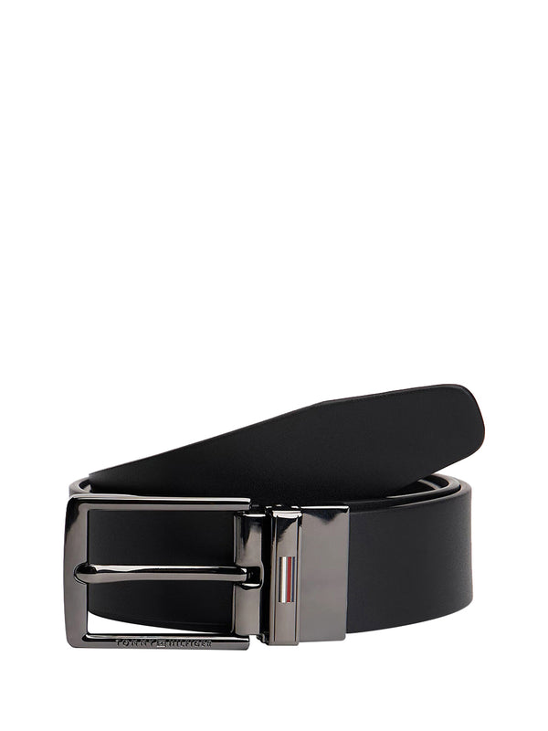 TOMMY HILFIGER 2USCITA Set Regalo Cintura Reversibile Tommy Hilfigier TH Business - Nero