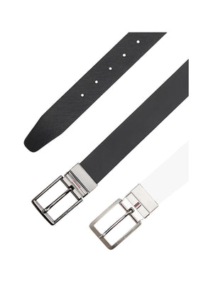 TOMMY HILFIGER 2USCITA Set Regalo Cintura Reversibile Tommy Hilfigier TH Business - Nero