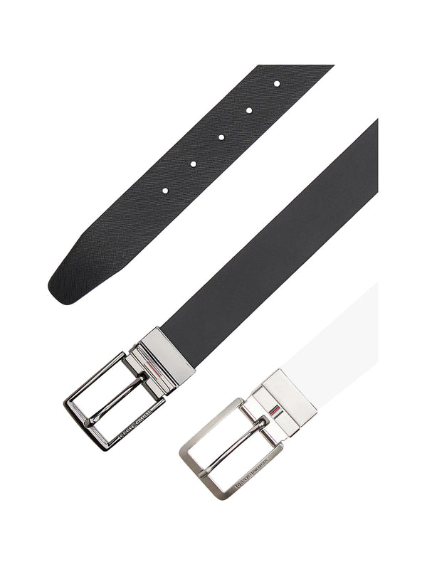 TOMMY HILFIGER 2USCITA Set Regalo Cintura Reversibile Tommy Hilfigier TH Business - Nero